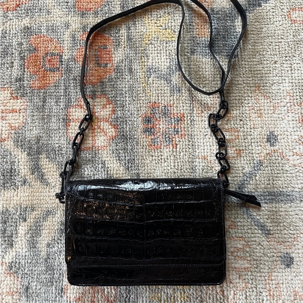 Nancy Gonzalez black croc bag